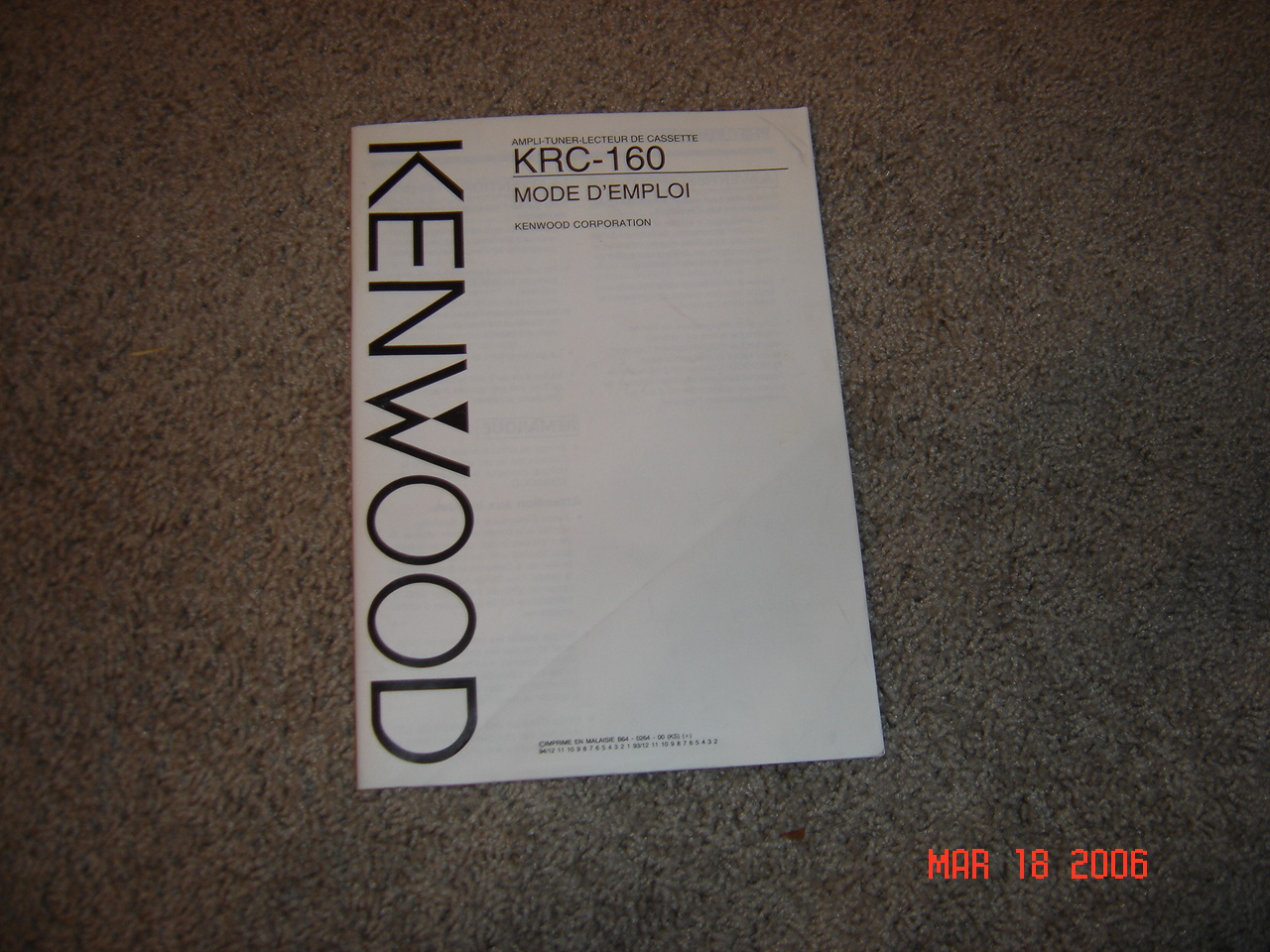 Kenwood Stereo Booklet